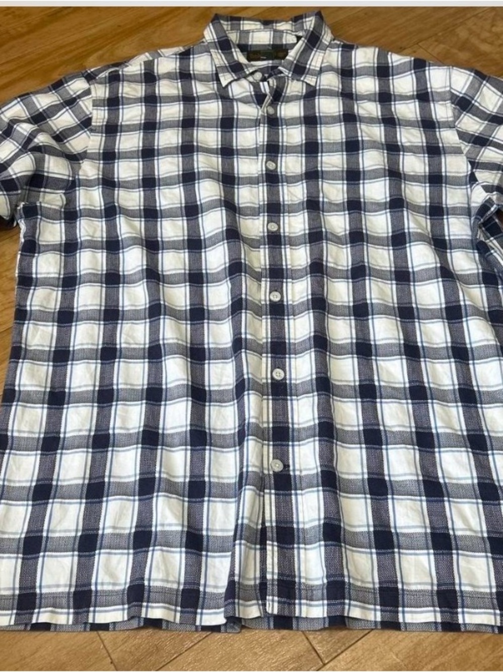Timberland Men's White & Navy Plaid Button-Up Shirt